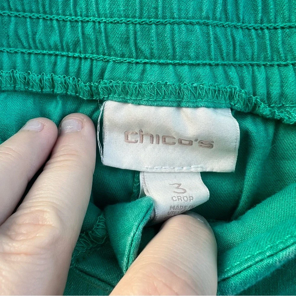 Chico’s Turquoise Linen Two-Piece Outfit - Size 3 (Petite) - Picture 8 of 8